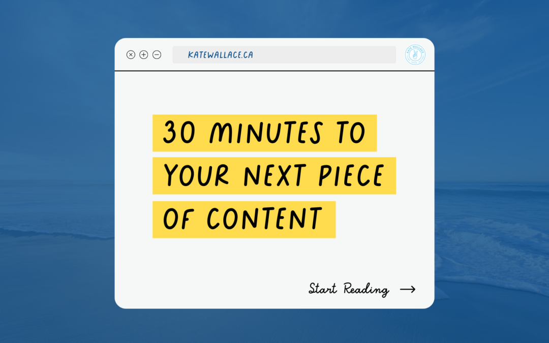 30 Minutes to Your Next Piece of Content